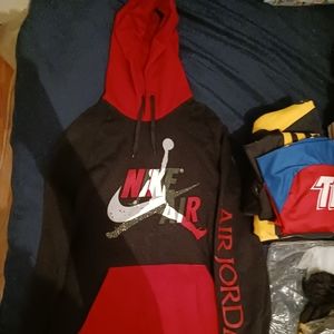 Black & burgundy red Nike Air Jordan hoodie
